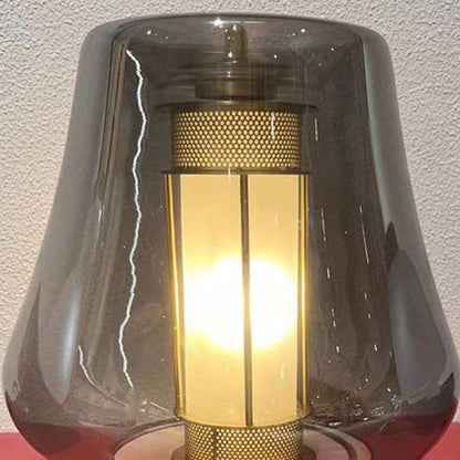 Modern Art Deco Transparent Glass Iron Lampshade 1 - Light Table Lamp For Bedroom