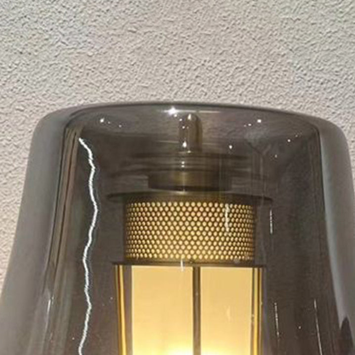 Modern Art Deco Transparent Glass Iron Lampshade 1 - Light Table Lamp For Bedroom