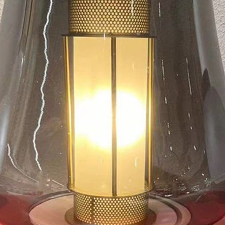Modern Art Deco Transparent Glass Iron Lampshade 1 - Light Table Lamp For Bedroom
