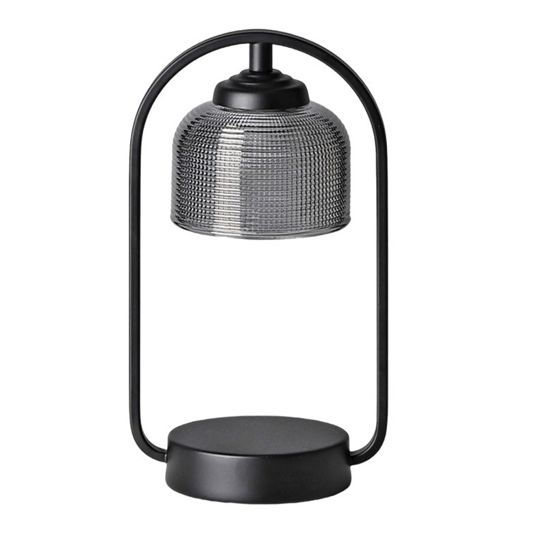 Contemporary Nordic Round Iron Base Semicircular Glass Lampshade 1 - Light Melting Wax Table Lamp For Bedroom