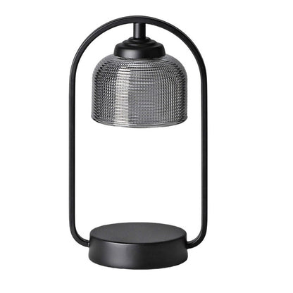 Contemporary Nordic Round Iron Base Semicircular Glass Lampshade 1 - Light Melting Wax Table Lamp For Bedroom