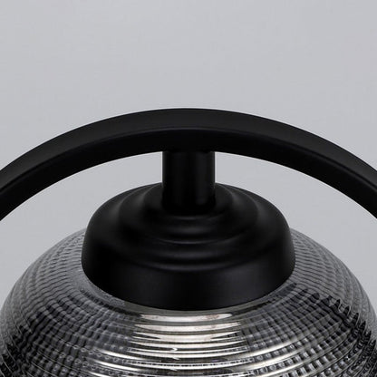 Contemporary Nordic Round Iron Base Semicircular Glass Lampshade 1 - Light Melting Wax Table Lamp For Bedroom