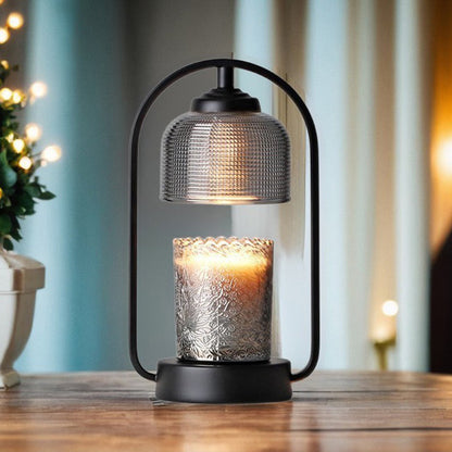 Contemporary Nordic Round Iron Base Semicircular Glass Lampshade 1 - Light Melting Wax Table Lamp For Bedroom