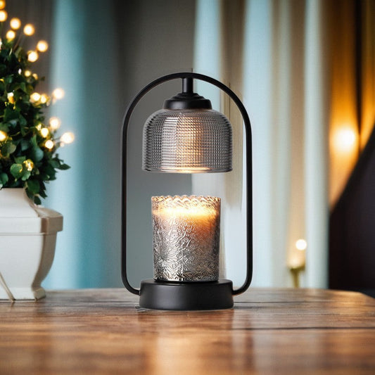 Contemporary Nordic Round Iron Base Semicircular Glass Lampshade 1 - Light Melting Wax Table Lamp For Bedroom