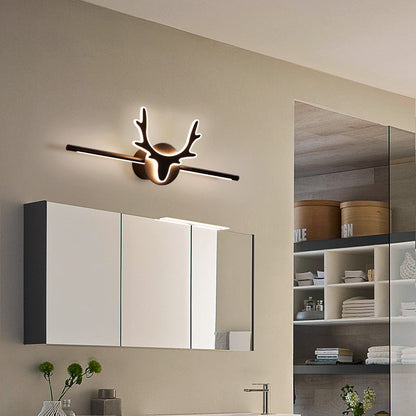 Contemporary Scandinavian Deer Iron Acrylic LED Vanity Light Mirror Front Wall Sconce Lamp For Bathroom