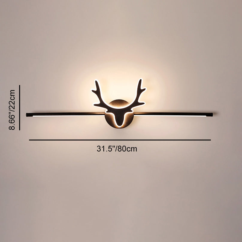 Contemporary Scandinavian Deer Iron Acrylic LED Vanity Light Mirror Front Wall Sconce Lamp For Bathroom