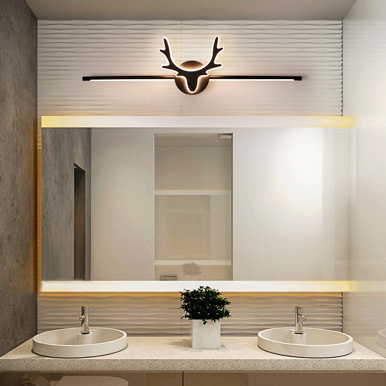 Contemporary Scandinavian Deer Iron Acrylic LED Vanity Light Mirror Front Wall Sconce Lamp For Bathroom