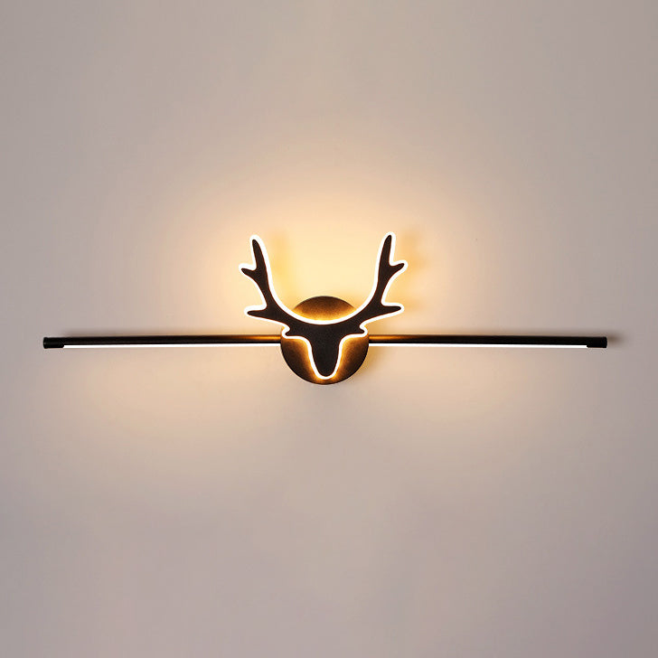 Contemporary Scandinavian Deer Iron Acrylic LED Vanity Light Mirror Front Wall Sconce Lamp For Bathroom