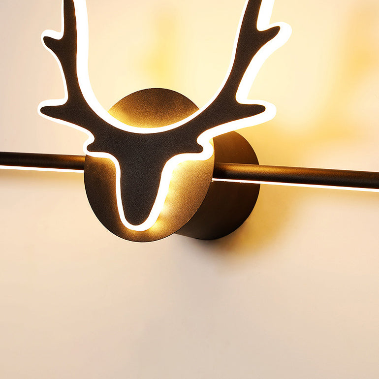 Contemporary Scandinavian Deer Iron Acrylic LED Vanity Light Mirror Front Wall Sconce Lamp For Bathroom
