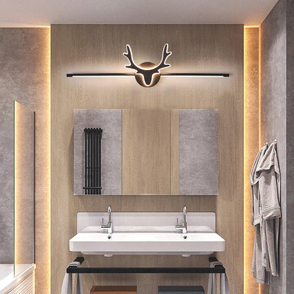 Contemporary Scandinavian Deer Iron Acrylic LED Vanity Light Mirror Front Wall Sconce Lamp For Bathroom