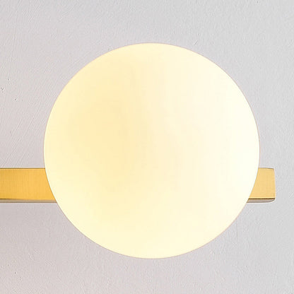 Modern Simplicity Orbs Stitching Straight Line Copper Glass Lampshade 3/4 - Light Vanity Light Mirror Front Wall Sconce Lamp For Bathroom