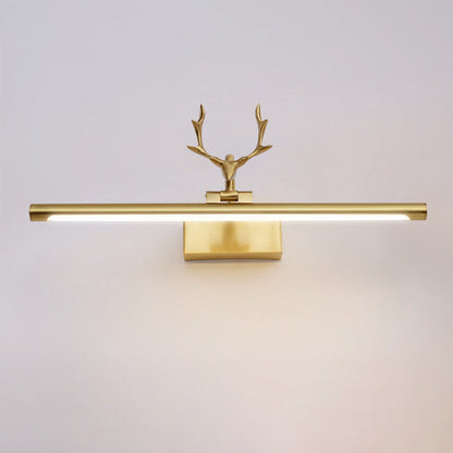 Contemporary Creative Deer Full Copper Acrylic LED Vanity Light Mirror Front Wall Sconce Lamp For Bathroom