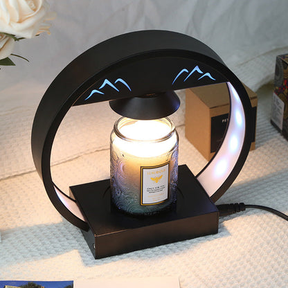 Contemporary Simplicity Round Tempered Glass Base Aluminum Lampshade 1 - Light Melting Wax Table Lamp For Bedroom