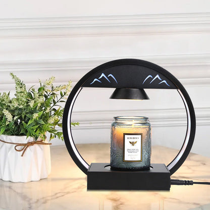 Contemporary Simplicity Round Tempered Glass Base Aluminum Lampshade 1 - Light Melting Wax Table Lamp For Bedroom