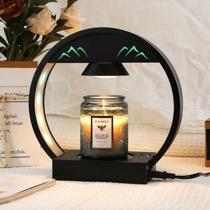 Contemporary Simplicity Round Tempered Glass Base Aluminum Lampshade 1 - Light Melting Wax Table Lamp For Bedroom