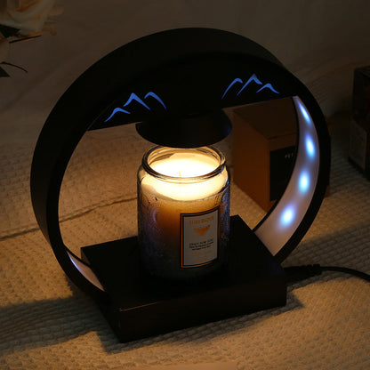 Contemporary Simplicity Round Tempered Glass Base Aluminum Lampshade 1 - Light Melting Wax Table Lamp For Bedroom
