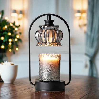 Contemporary Nordic Bud Glass Lampshade Round Iron Base 1 - Light Melting Wax Table Lamp For Bedroom