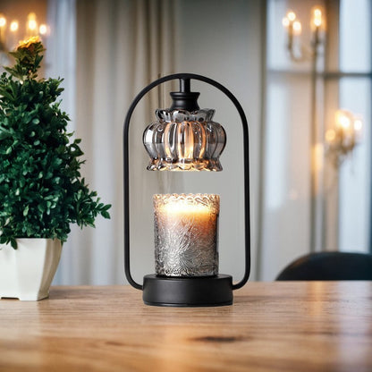 Contemporary Nordic Bud Glass Lampshade Round Iron Base 1 - Light Melting Wax Table Lamp For Bedroom
