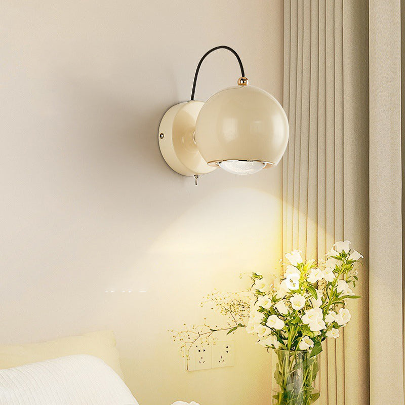 Contemporary Nordic Orb Iron Aluminum Glass LED Wall Sconce Lamp For Living Room