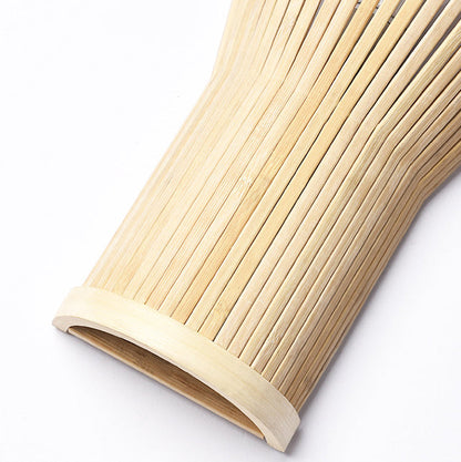 Traditional Japanese Vertical Broom Shape Bamboo Lampshade 1 - Light Wall Sconce Lamp For Bedroom