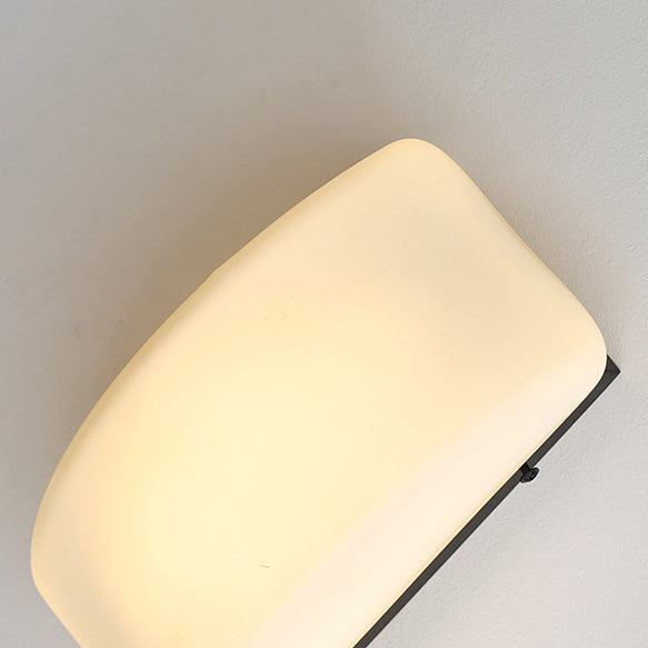 Modern Simplicity Rectangle Half Arc Iron Glass Lampshade 1 - Light Wall Sconce Lamp For Living Room