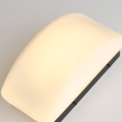 Modern Simplicity Rectangle Half Arc Iron Glass Lampshade 1 - Light Wall Sconce Lamp For Living Room