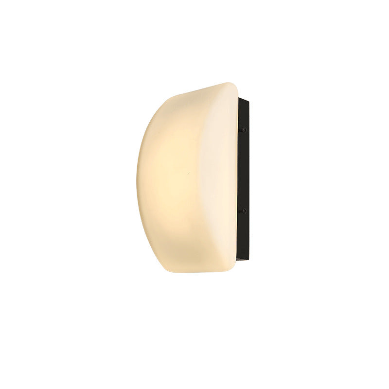 Modern Simplicity Rectangle Half Arc Iron Glass Lampshade 1 - Light Wall Sconce Lamp For Living Room