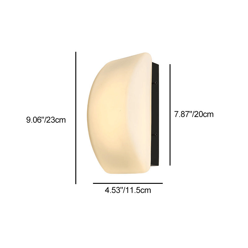 Modern Simplicity Rectangle Half Arc Iron Glass Lampshade 1 - Light Wall Sconce Lamp For Living Room