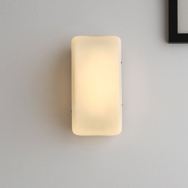 Modern Simplicity Rectangle Half Arc Iron Glass Lampshade 1 - Light Wall Sconce Lamp For Living Room