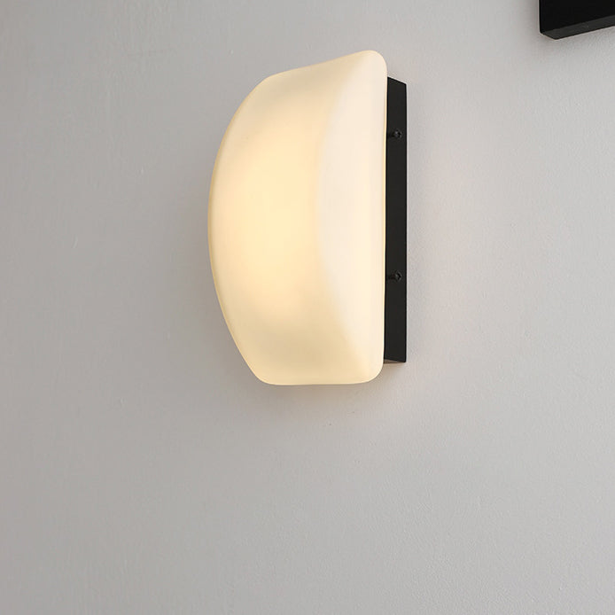 Modern Simplicity Rectangle Half Arc Iron Glass Lampshade 1 - Light Wall Sconce Lamp For Living Room