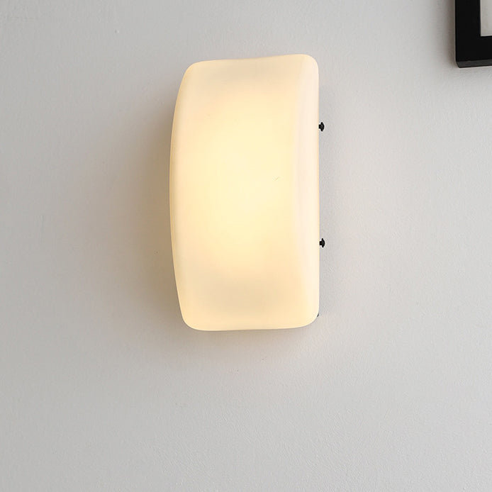 Modern Simplicity Rectangle Half Arc Iron Glass Lampshade 1 - Light Wall Sconce Lamp For Living Room