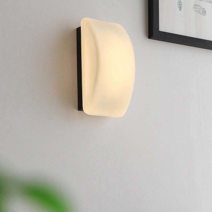 Modern Simplicity Rectangle Half Arc Iron Glass Lampshade 1 - Light Wall Sconce Lamp For Living Room