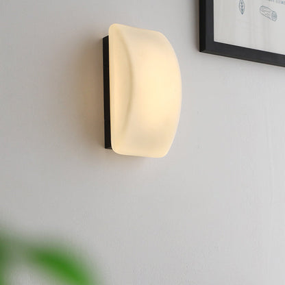 Modern Simplicity Rectangle Half Arc Iron Glass Lampshade 1 - Light Wall Sconce Lamp For Living Room
