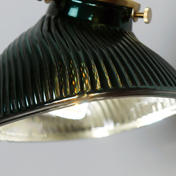 Traditional French Brass Glass Lampshade 1 - Light Wall Sconce Lamp For Living Room