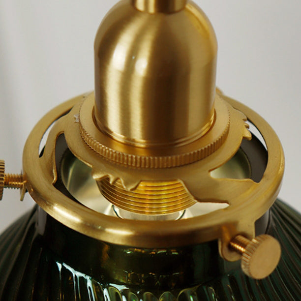 Traditional French Brass Glass Lampshade 1 - Light Wall Sconce Lamp For Living Room