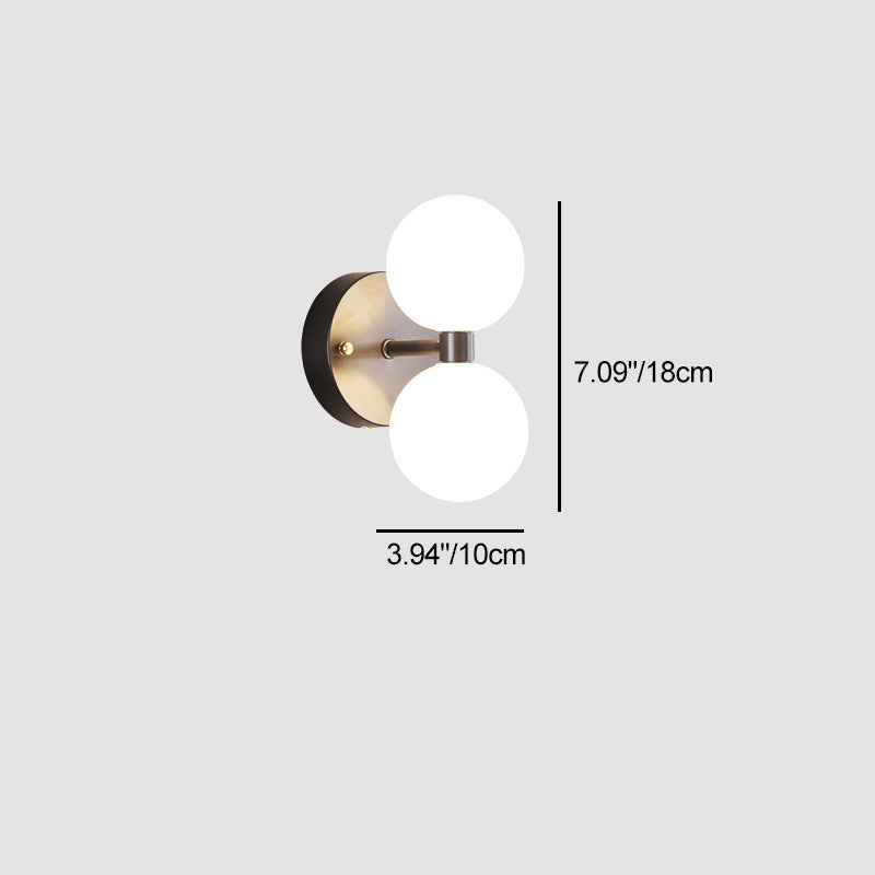 Modern Minimalist Orbs Acrylic Copper 2/4 - Light Wall Sconce Lamp For Bedroom