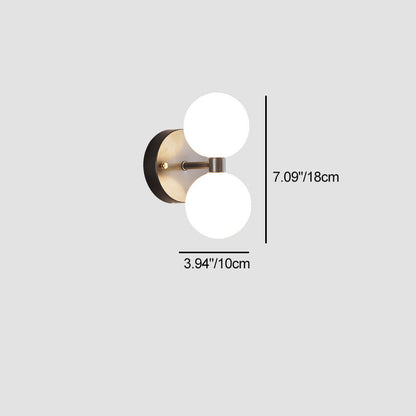 Modern Minimalist Orbs Acrylic Copper 2/4 - Light Wall Sconce Lamp For Bedroom