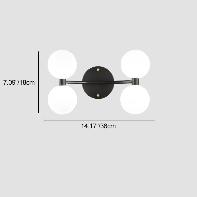 Modern Minimalist Orbs Acrylic Copper 2/4 - Light Wall Sconce Lamp For Bedroom