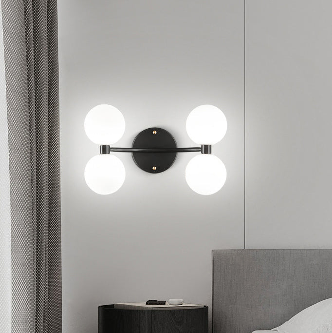 Modern Minimalist Orbs Acrylic Copper 2/4 - Light Wall Sconce Lamp For Bedroom