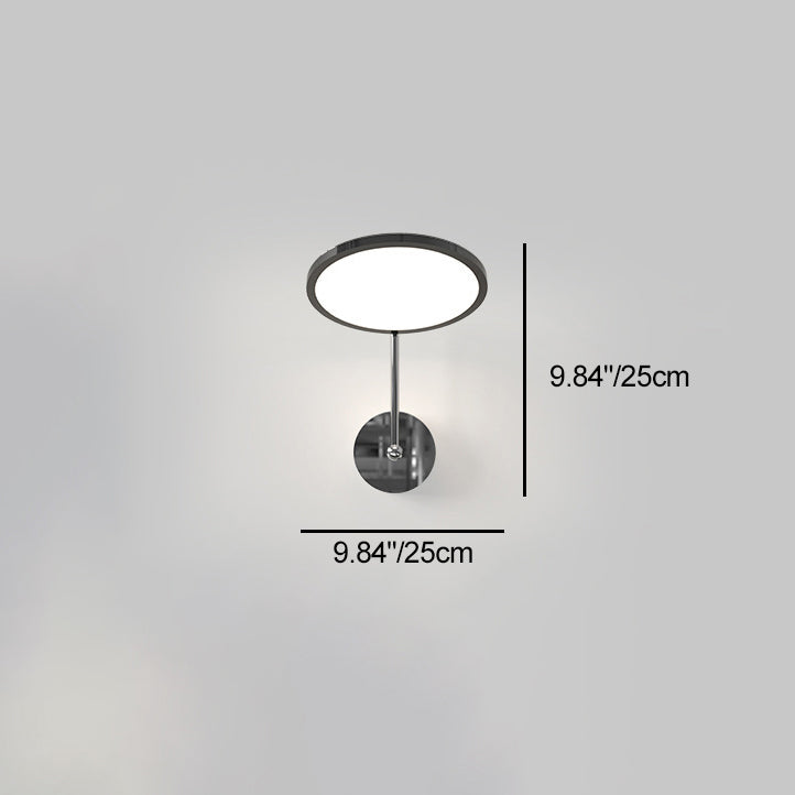 Modern Minimalist Round Mirror Shape Aluminum Iron LED Wall Sconce Lamp For Bedroom