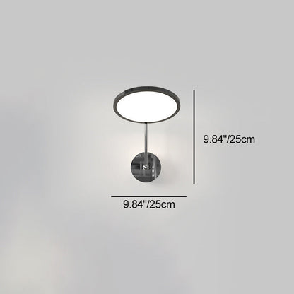 Modern Minimalist Round Mirror Shape Aluminum Iron LED Wall Sconce Lamp For Bedroom