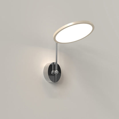 Modern Minimalist Round Mirror Shape Aluminum Iron LED Wall Sconce Lamp For Bedroom