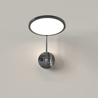 Modern Minimalist Round Mirror Shape Aluminum Iron LED Wall Sconce Lamp For Bedroom