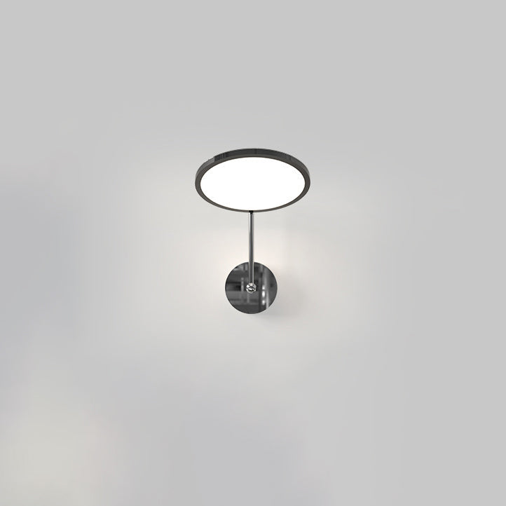 Modern Minimalist Round Mirror Shape Aluminum Iron LED Wall Sconce Lamp For Bedroom