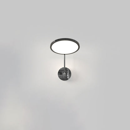 Modern Minimalist Round Mirror Shape Aluminum Iron LED Wall Sconce Lamp For Bedroom