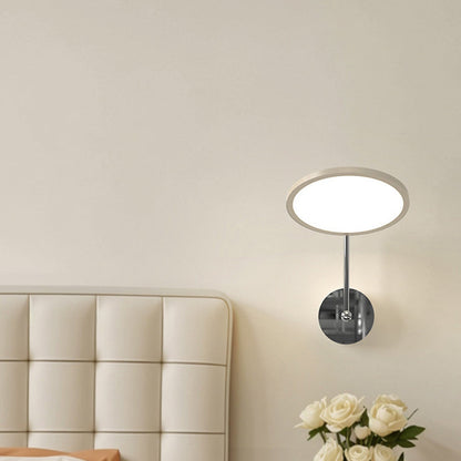 Modern Minimalist Round Mirror Shape Aluminum Iron LED Wall Sconce Lamp For Bedroom