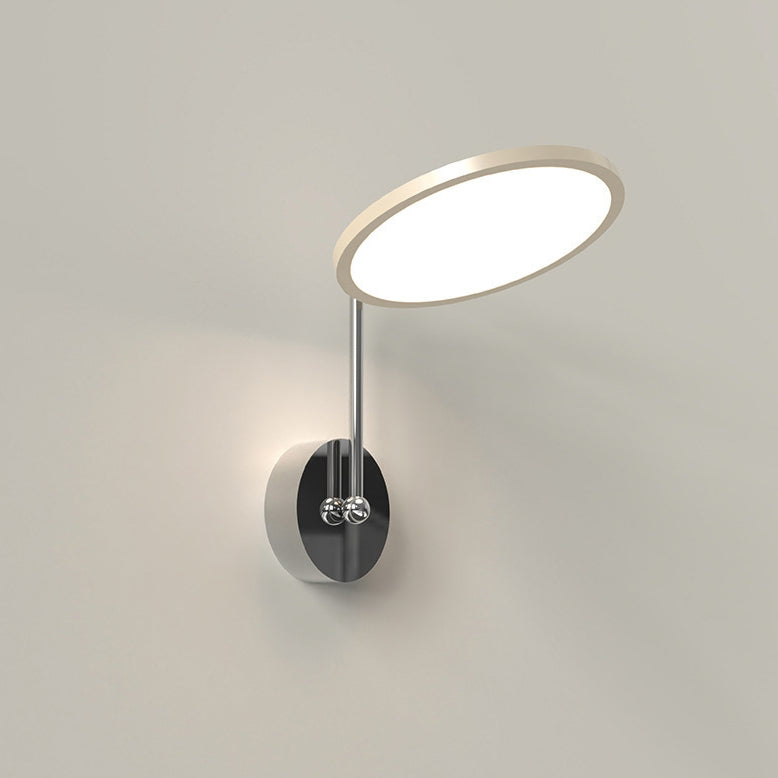 Modern Minimalist Round Mirror Shape Aluminum Iron LED Wall Sconce Lamp For Bedroom
