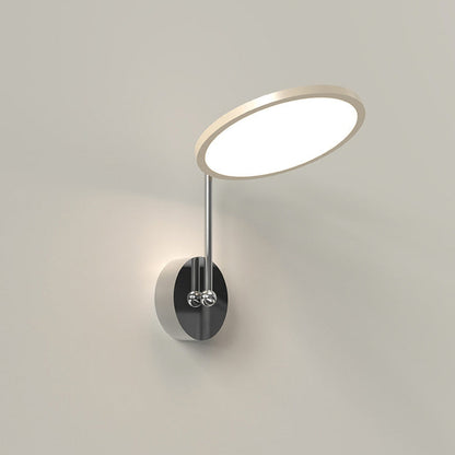 Modern Minimalist Round Mirror Shape Aluminum Iron LED Wall Sconce Lamp For Bedroom