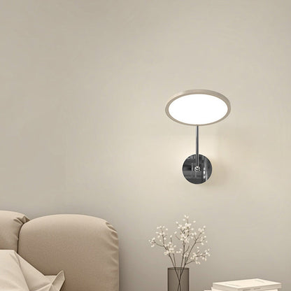 Modern Minimalist Round Mirror Shape Aluminum Iron LED Wall Sconce Lamp For Bedroom
