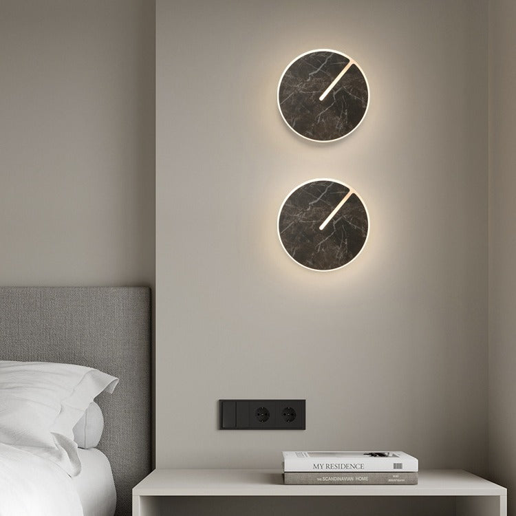 Contemporary Scandinavian Acrylic Iron Rock Board LED Wall Sconce Lamp For Living Room